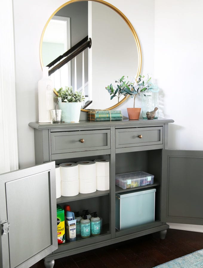 Entry Storage Cabinet Organized